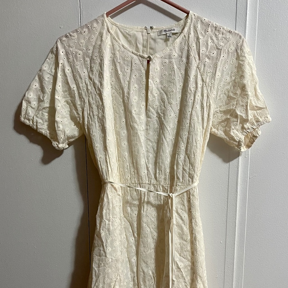 Cream Colored Embroidered Dress